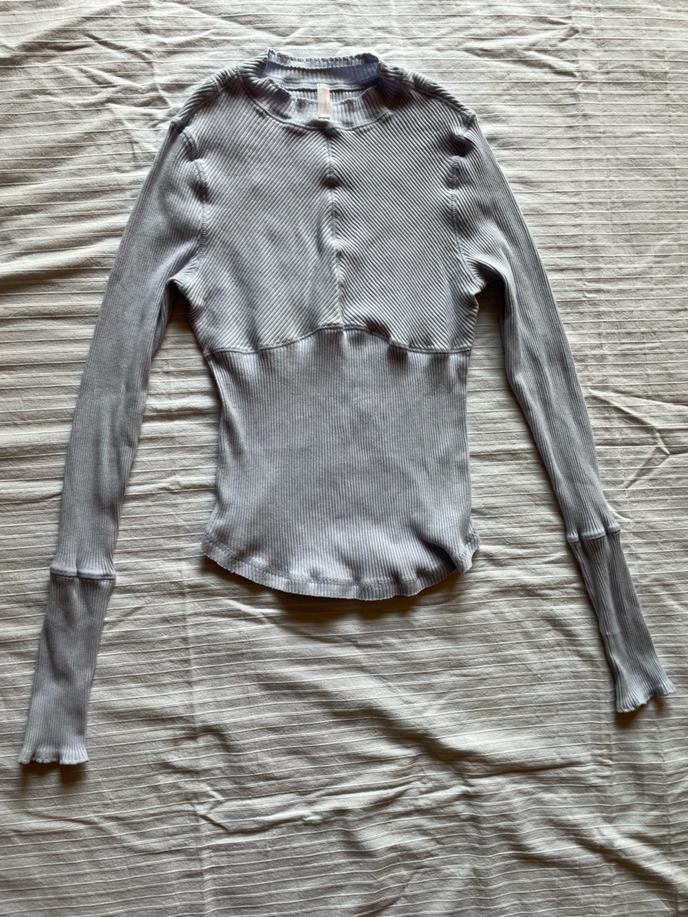 FP Movement by Free People Ribbed Long Sleeve Top in Light Blue
